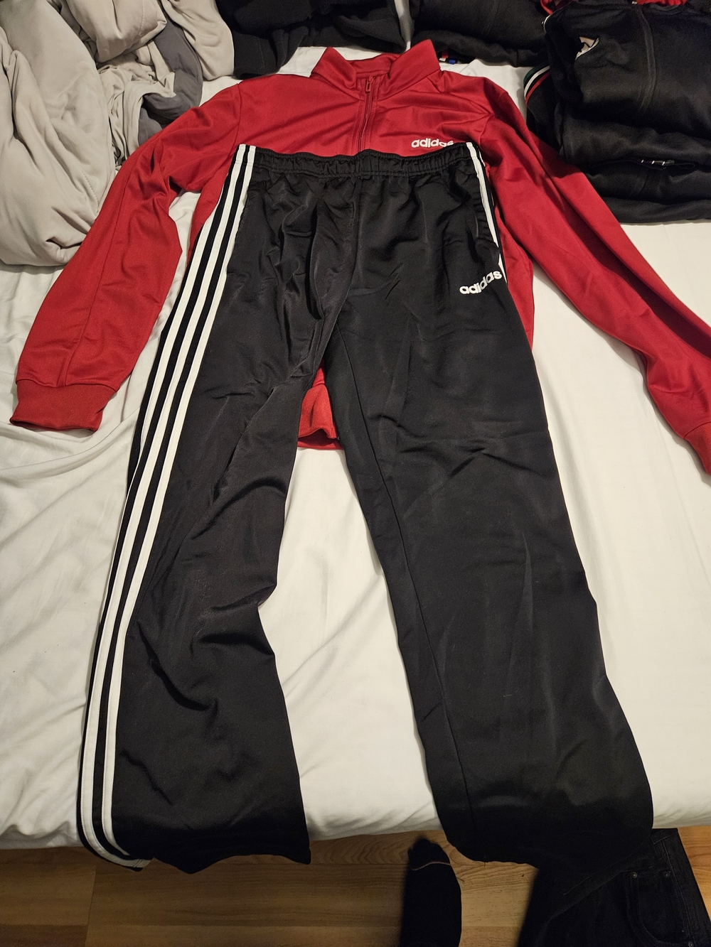 Black Men Athletic Track Pants with Red Jacket